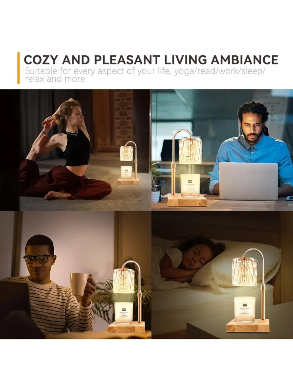 Adjustable Candle Warmer Lamp with Timer & Dimmable Light, 2 Pack Gift Set